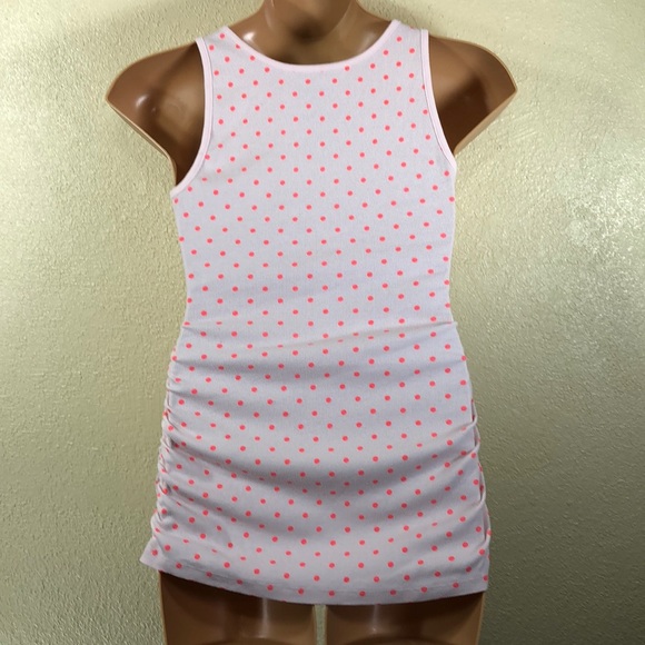 Old Navy Maternity Tank Top Pink w/Polka Dots L Stretchy Pullover Cotton Poly - Picture 6 of 8